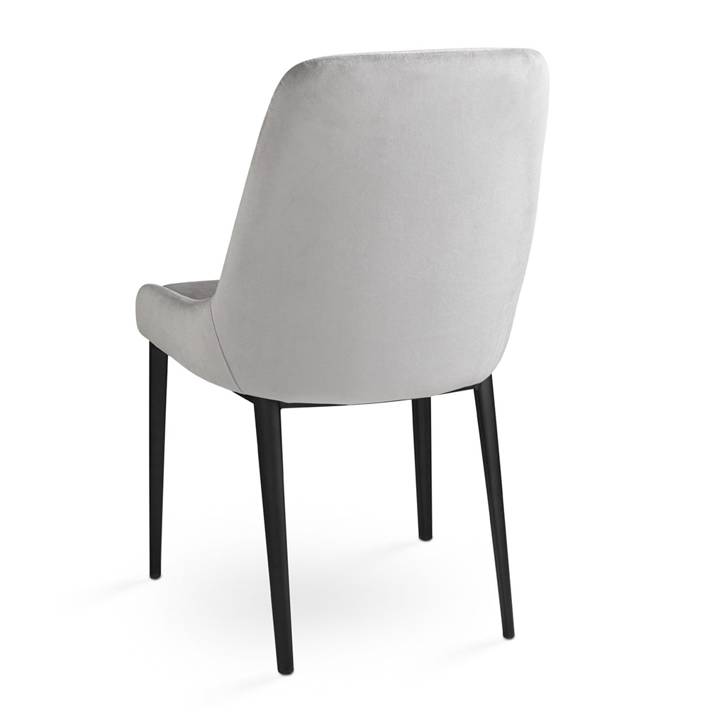 Moyra Dining Chair: Grey Velvet